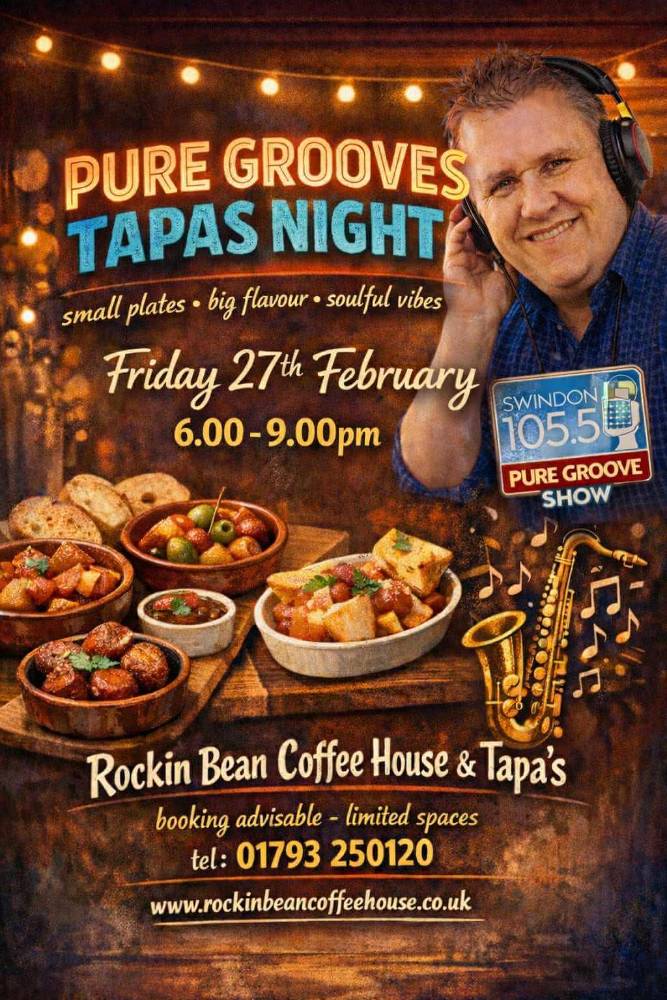 Book for our pure grooves tapas evening at The Rockin Bean Coffee House